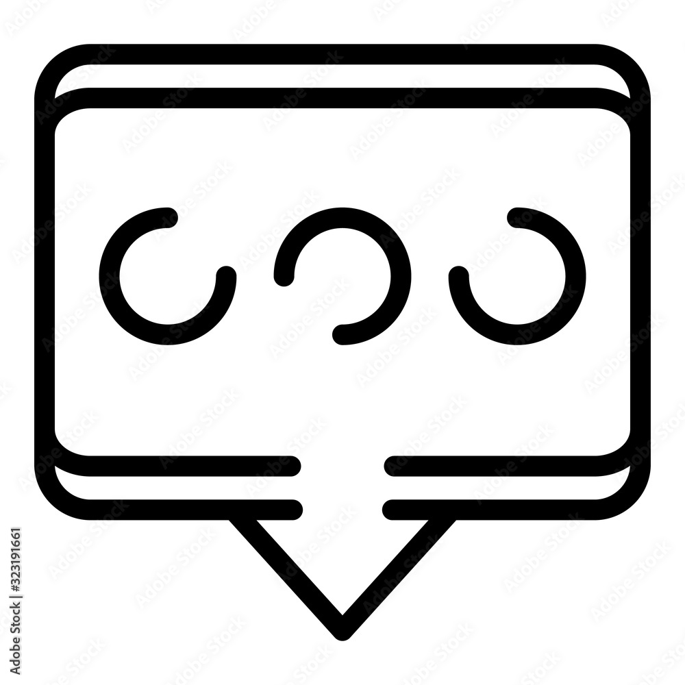 Poster online service chat icon. outline online service chat vector icon for web design isolated on white b