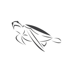 Vector of turtle Black design on a white background. Reptile. Animals. Sea creatures. illustration.