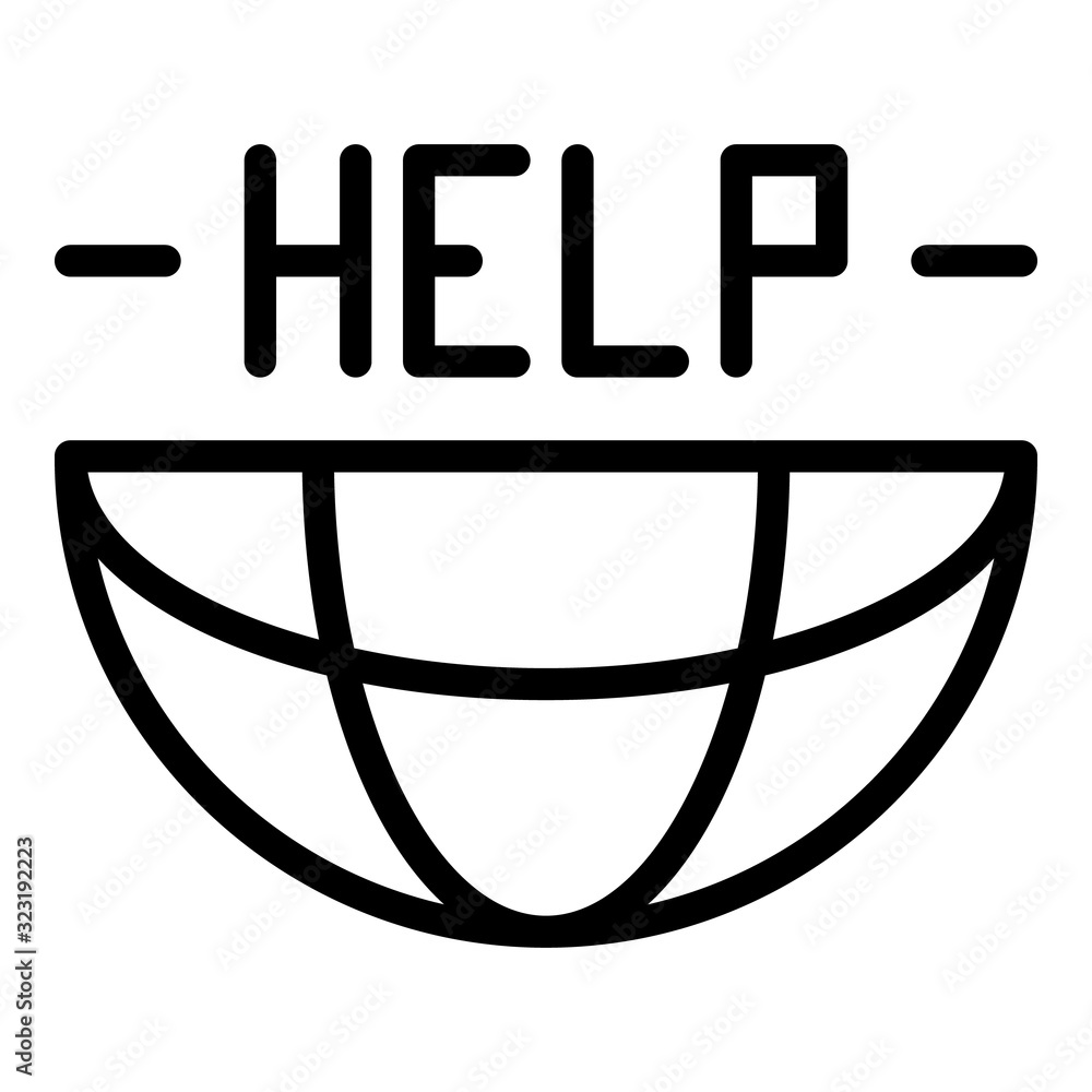 Poster global service center icon. outline global service center vector icon for web design isolated on whi
