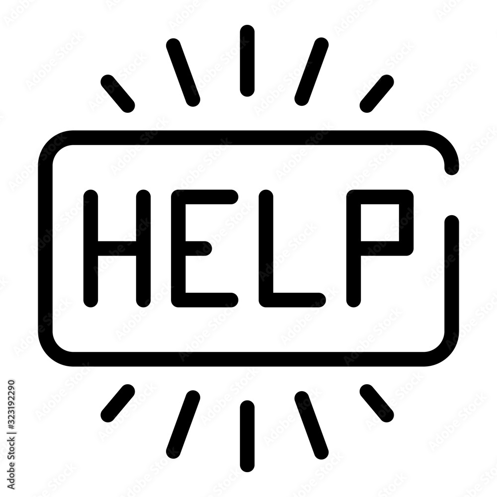 Poster helpline icon. outline helpline vector icon for web design isolated on white background
