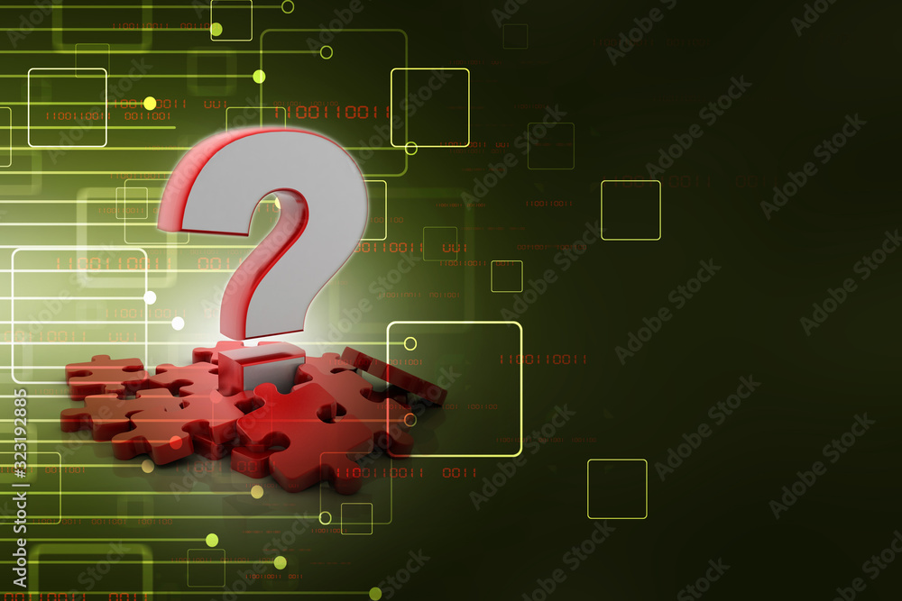 Poster 3d rendering question mark