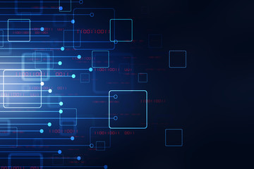 2d illustration Abstract futuristic electronic circuit technology background