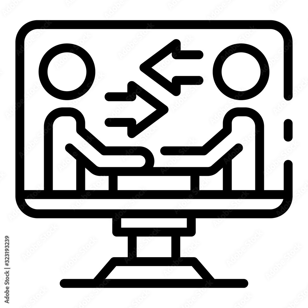 Poster online internship icon. outline online internship vector icon for web design isolated on white backg