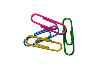 bunch of multi colored paperclips