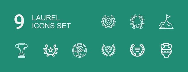 Fototapeta premium Editable 9 laurel icons for web and mobile