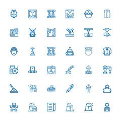Editable 36 manufacturing icons for web and mobile