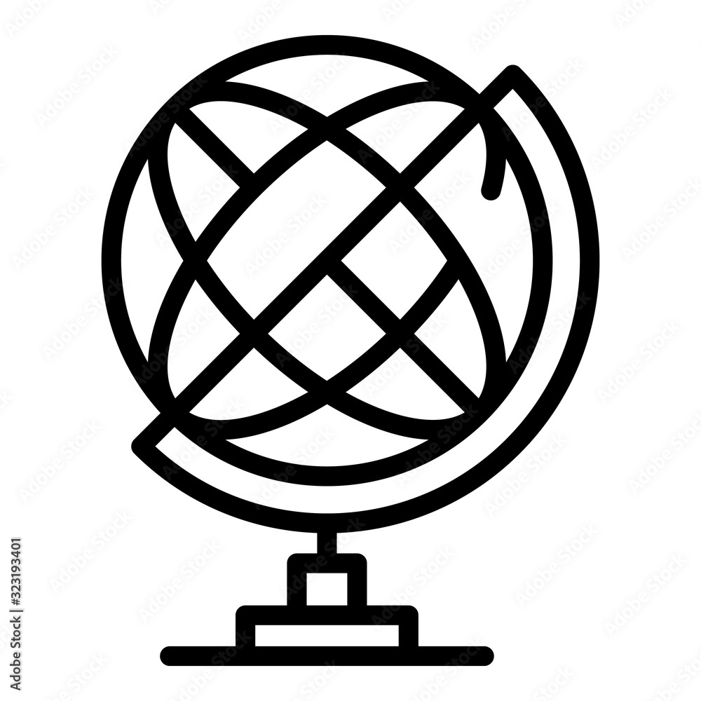 Poster globe school icon. outline globe school vector icon for web design isolated on white background