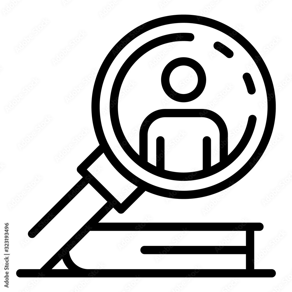 Poster person search icon. outline person search vector icon for web design isolated on white background