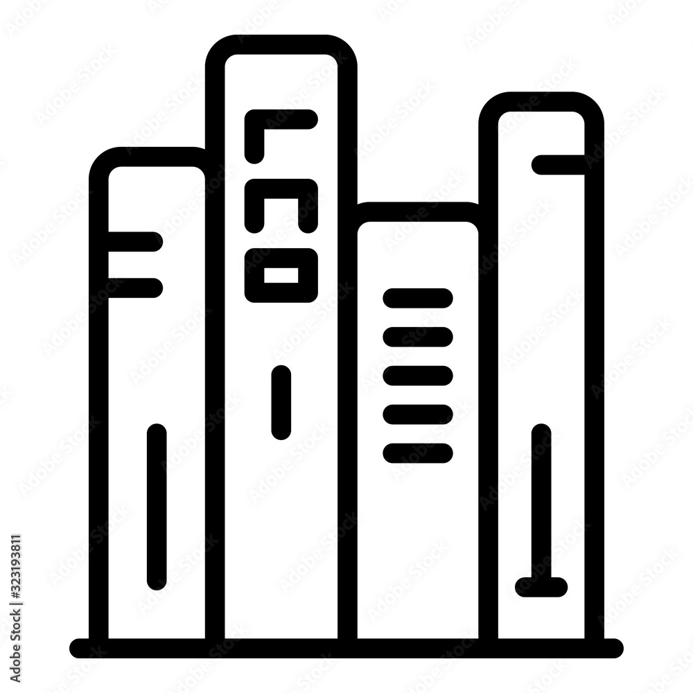 Poster book stack icon. outline book stack vector icon for web design isolated on white background