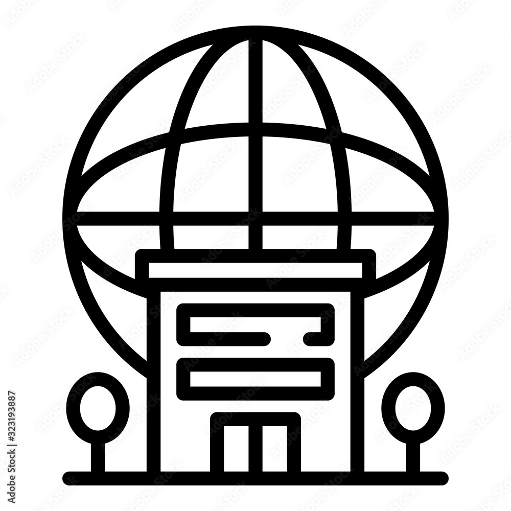 Poster student building icon. outline student building vector icon for web design isolated on white backgro