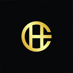 Obraz premium Outstanding professional elegant trendy awesome artistic black and gold color CH HC initial based Alphabet icon logo.