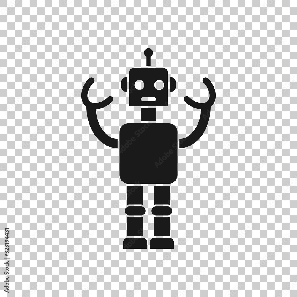 Poster cute robot chatbot icon in flat style. bot operator vector illustration on white isolated background
