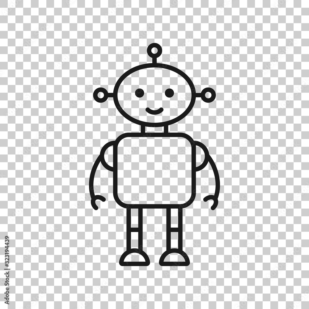 Poster cute robot chatbot icon in flat style. bot operator vector illustration on white isolated background
