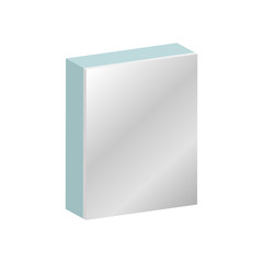 Bathroom mirror cabinet.Dressing mirror with shelf.3d vector illustration and isometric view.