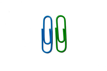 blue and green paperclip
