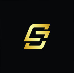 Outstanding professional elegant trendy awesome artistic black and gold color SC CS initial based Alphabet icon logo.