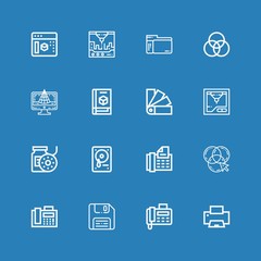 Editable 16 printer icons for web and mobile