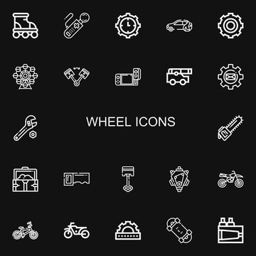 Editable 22 wheel icons for web and mobile