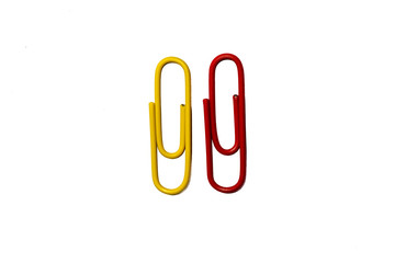 yellow and red paperclip