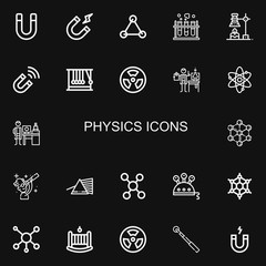Editable 22 physics icons for web and mobile