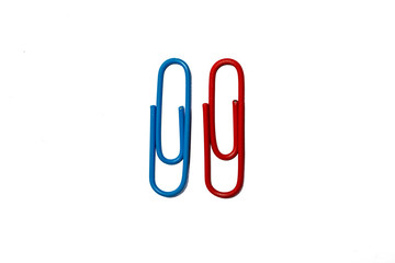 blue and red paperclip