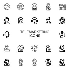 Editable 22 telemarketing icons for web and mobile