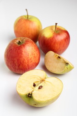 Apples on white background