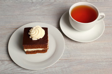 Cream Pie. Chocolate Sponge Cake filled with whipped cream.