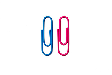 blue and pink paperclip