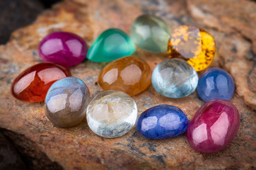Mix Round cut mineral gemstones.