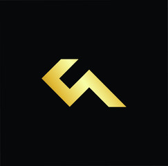 Outstanding professional elegant trendy awesome artistic black and gold color CA AC initial based Alphabet icon logo.