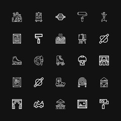 Editable 25 roller icons for web and mobile