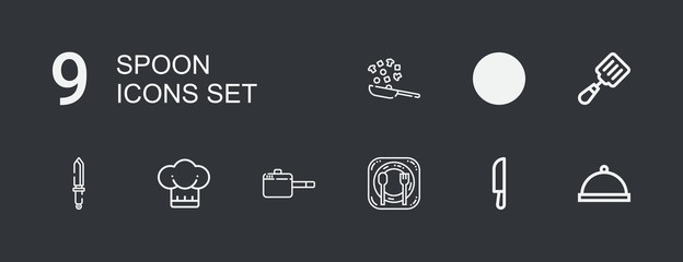 Editable 9 spoon icons for web and mobile