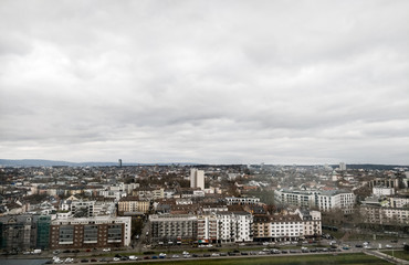 Fototapeta premium Cityscape and dramatic cloudy sky