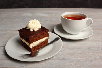 Cream Pie. Chocolate Sponge Cake filled with whipped cream.