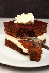 Cream Pie. Chocolate Sponge Cake filled with whipped cream.