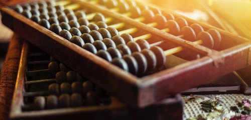old wooden abacus - obrazy, fototapety, plakaty