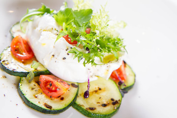 Mozzarella di buffalo served with grilled zucchini