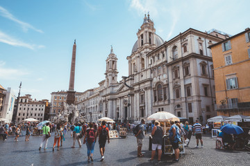 Panoramic view of Piazza Navona is a square in Rome