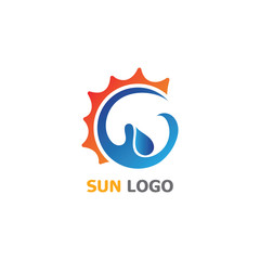 Sun Summer Logo Design illustration icon template vector