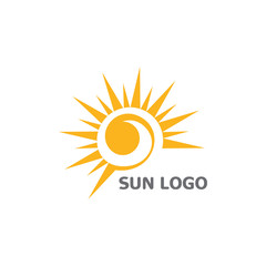 Sun Summer Logo Design illustration icon template vector