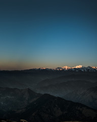 Sunset in the mountains, Uttarakhand, India
