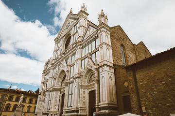 Fototapeta premium Panoramic view of exterior of Basilica di Santa Croce