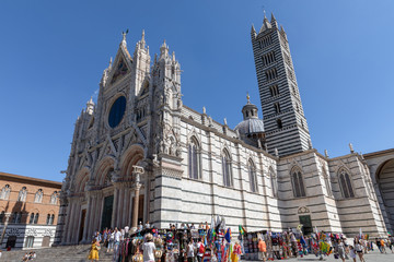 Panoramic view of exterior of Siena Cathedral (Duomo di Siena)