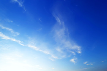 Blue sky with clouds. Natural abstract background.
