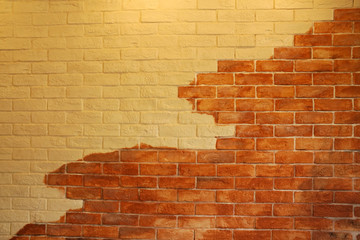 White and Brown brick wall texture background    