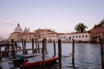 Fototapeta premium Panoramic view of Venice grand canal view with historical buildings