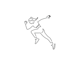 Sport woman line drawing, vector illustration design. Sport collection.