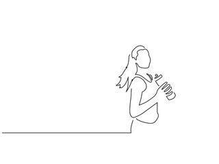 Sport woman line drawing, vector illustration design. Sport collection.