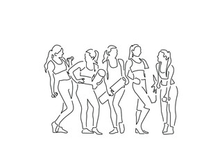 Fototapeta na wymiar Sport women line drawing, vector illustration design. Sport collection.